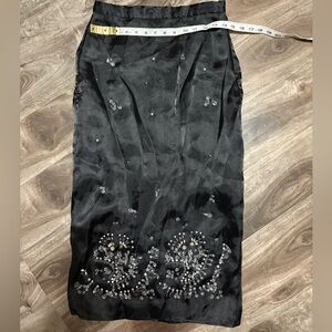 Zara Black maxi Skirt crystal details